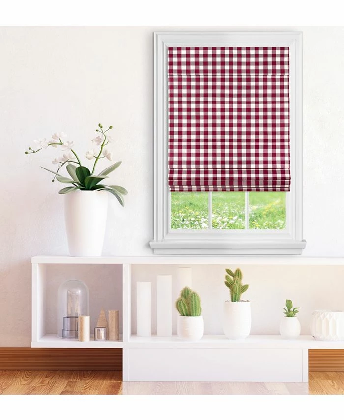 Achim Cordless Buffalo Check Roman Window Shade 27X64