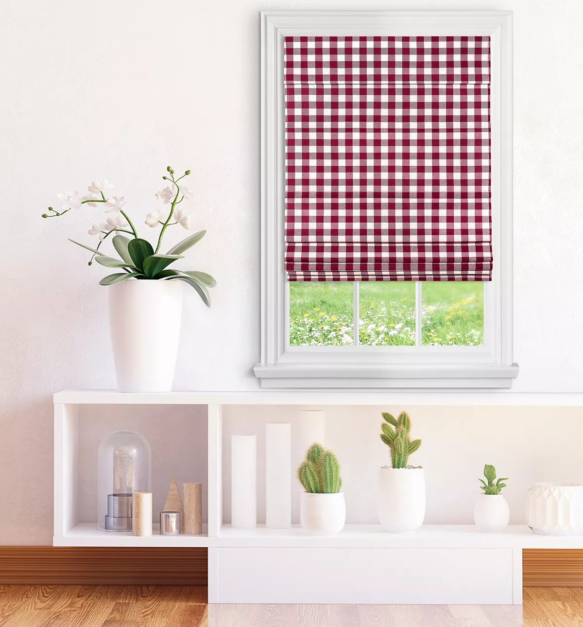 Achim Cordless Buffalo Check Roman Window Shade 27X64 - Image 8