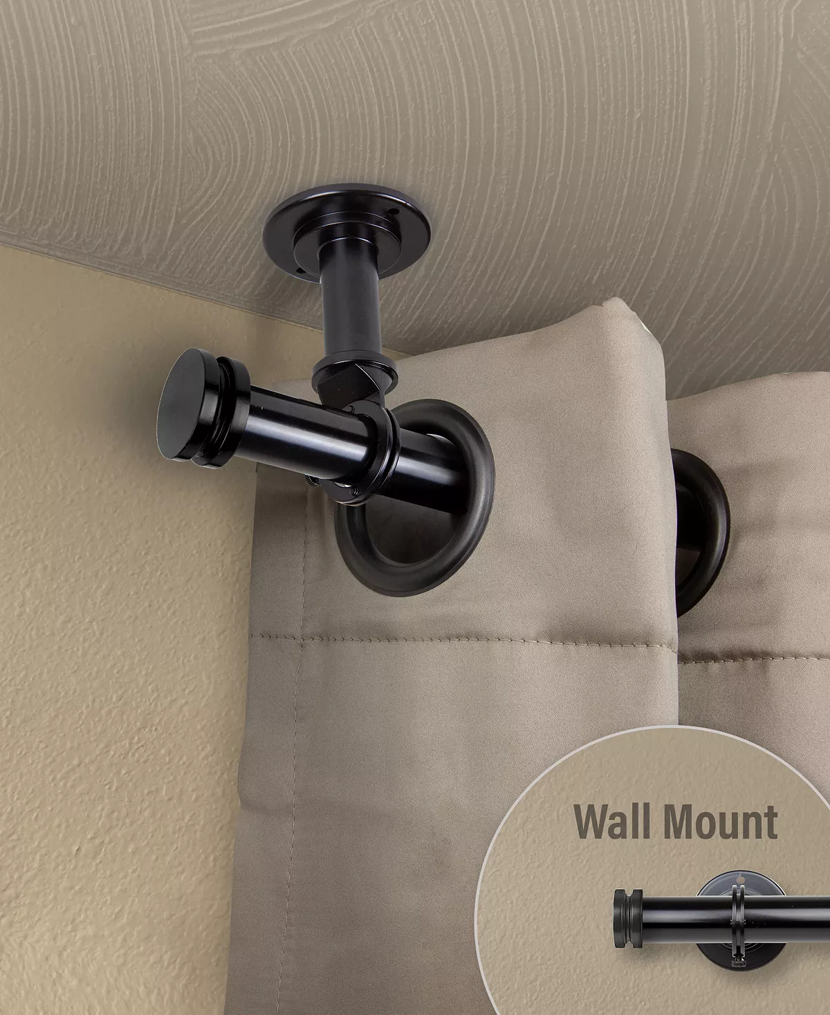 Rod Desyne Bun 1 Ceiling Curtain Rod/Room Divider 120-170 - Image 4