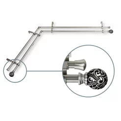Rod Desyne Adora 13/16 Corner Window Double Curtain Rod