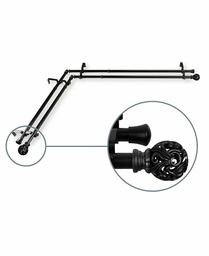 Rod Desyne Adora 13/16 Corner Window Double Curtain Rod 120-170