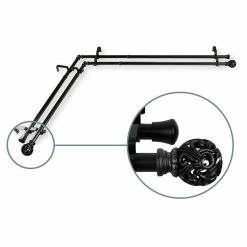 Rod Desyne Adora 13/16 Corner Window Double Curtain Rod 48-84