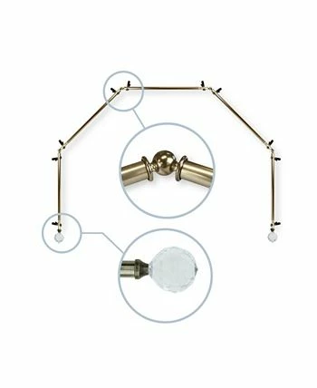 Rod Desyne Faceted 13/16 5-Sided Bay Window Curtain Rod 28-48 - Image 2