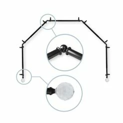 Rod Desyne Faceted 13/16 5-Sided Bay Window Curtain Rod 28-48