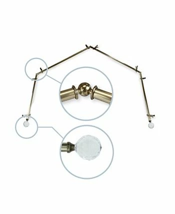 Rod Desyne Faceted 13/16 4-Sided Bay Window Curtain Rod 28-48 - Image 2