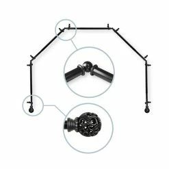 Rod Desyne Adora 13/16 5-Sided Bay Window Curtain Rod 28-48