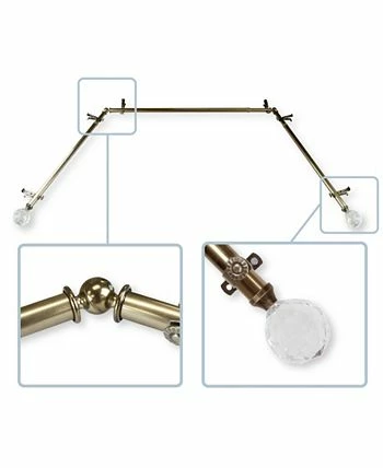 Rod Desyne Faceted 13/16 Bay Window Curtain Rod 78-144 - Image 2