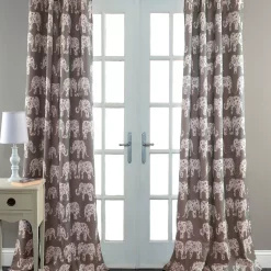 Lush Décor Elephant Parade 52 X 84 Curtain Set