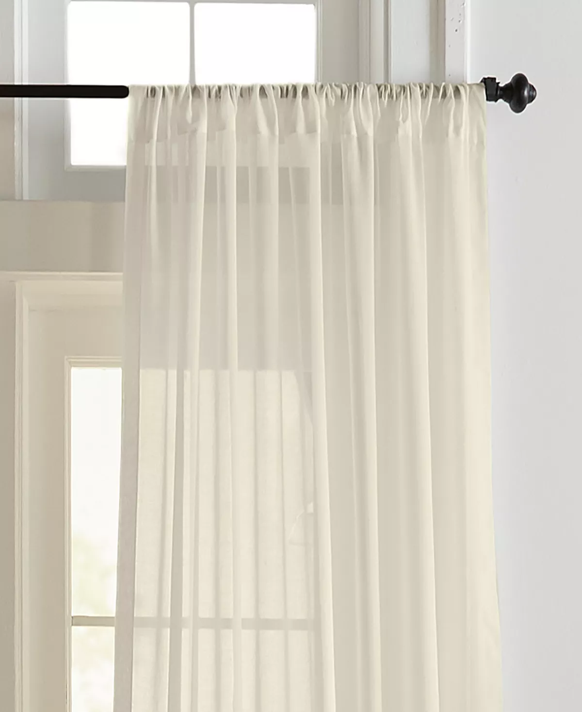 Elrene Asher Cotton Voile Sheer Window Curtain - Image 4