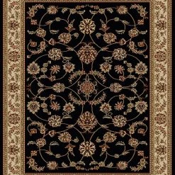 KM Home CLOSEOUT! 1596/1312/BLACK Pesaro Black 7'9 X 11' Area Rug
