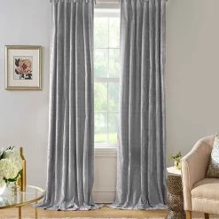 Elrene Korena 52 X 84 Tie-Top Crushed Velvet Curtain Panel