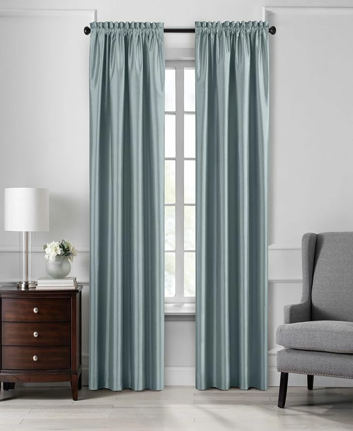Elrene Colette 52 X 84 Faux Silk Blackout Curtain Panel