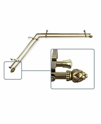 Rod Desyne Bud Corner Window Double Curtain Rod 0.8125 Diameter 48 - 84 - Image 7