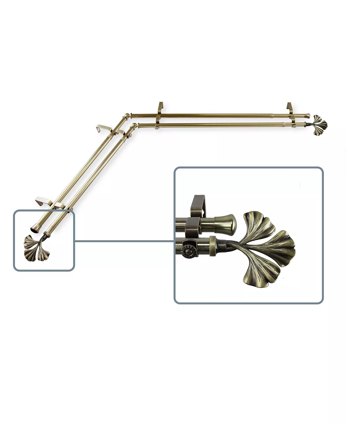 Rod Desyne Fortune Double Corner Curtain Rod 13/16 Inch Dia 48-84 Inch - Image 9