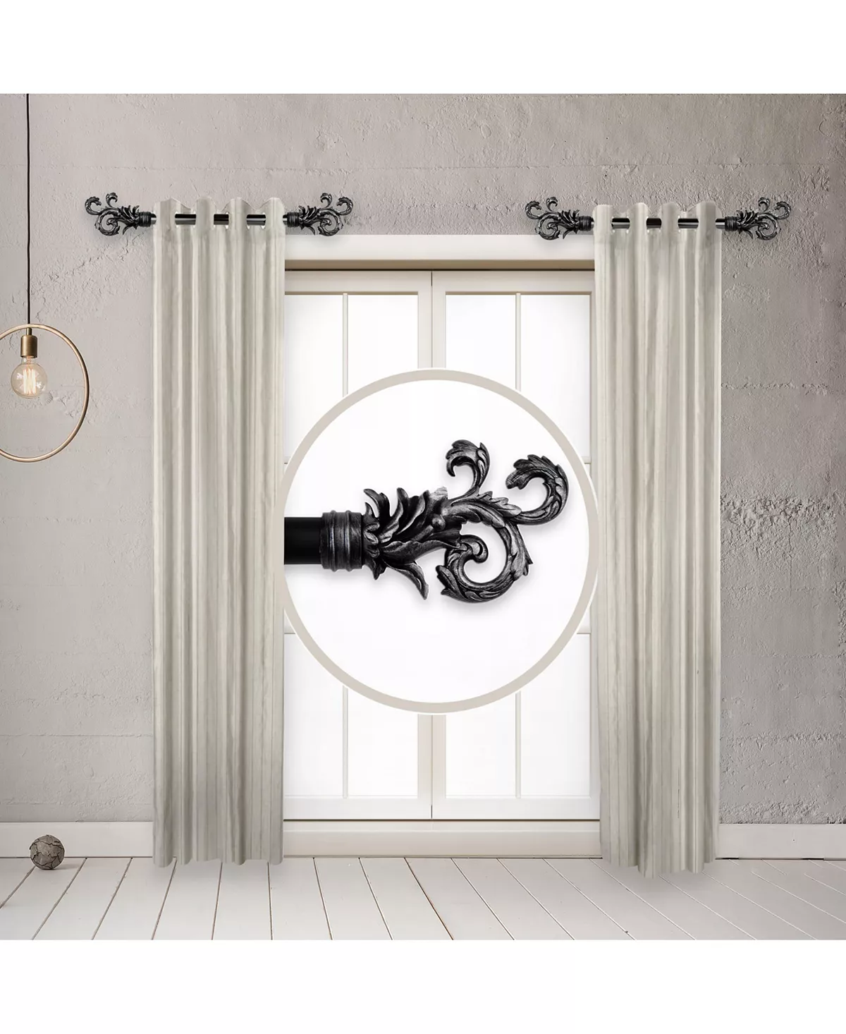 Rod Desyne Plume 1 Side Curtain Rod 12-20 (Set Of 2) - Image 2