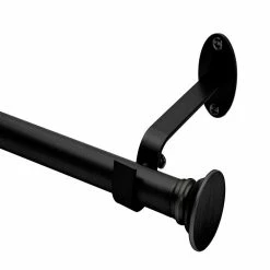 Elrene Shaker Adjustable 86-120 Curtain Rod With Cap Finials