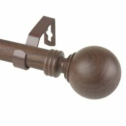 Rod Desyne Globe 1 Faux Wood Curtain Rod 48-84