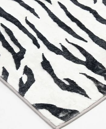 KM Home Velvet Touch Zebra 5'3 X 8'6 Area Rug - Image 3