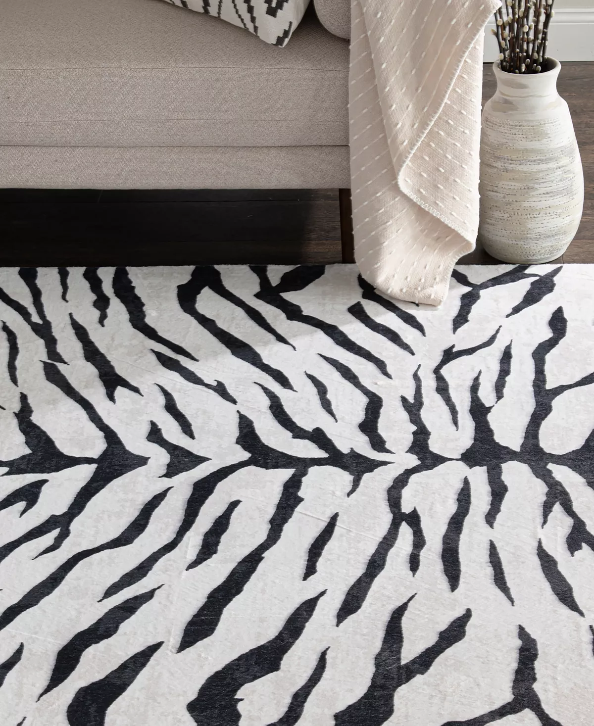 KM Home Velvet Touch Zebra 5'3 X 8'6 Area Rug - Image 7