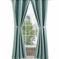 Jessica Simpson Faye Textured Blackout Grommet Window Curtain Panel Pair With Tiebacks, 38 X 96