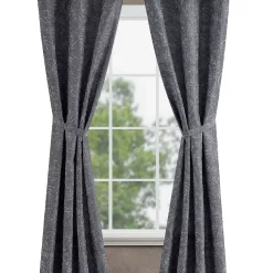 Jessica Simpson Groovy Paisley Textured Blackout Grommet Window Curtain Panel Pair With Tiebacks Collection