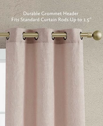 Jessica Simpson Groovy Paisley Textured Blackout Grommet Window Curtain Panel Pair With Tiebacks, 38 X 96 - Image 6