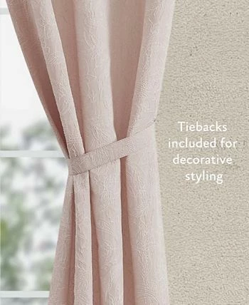 Jessica Simpson Groovy Paisley Textured Blackout Grommet Window Curtain Panel Pair With Tiebacks, 38 X 96 - Image 8