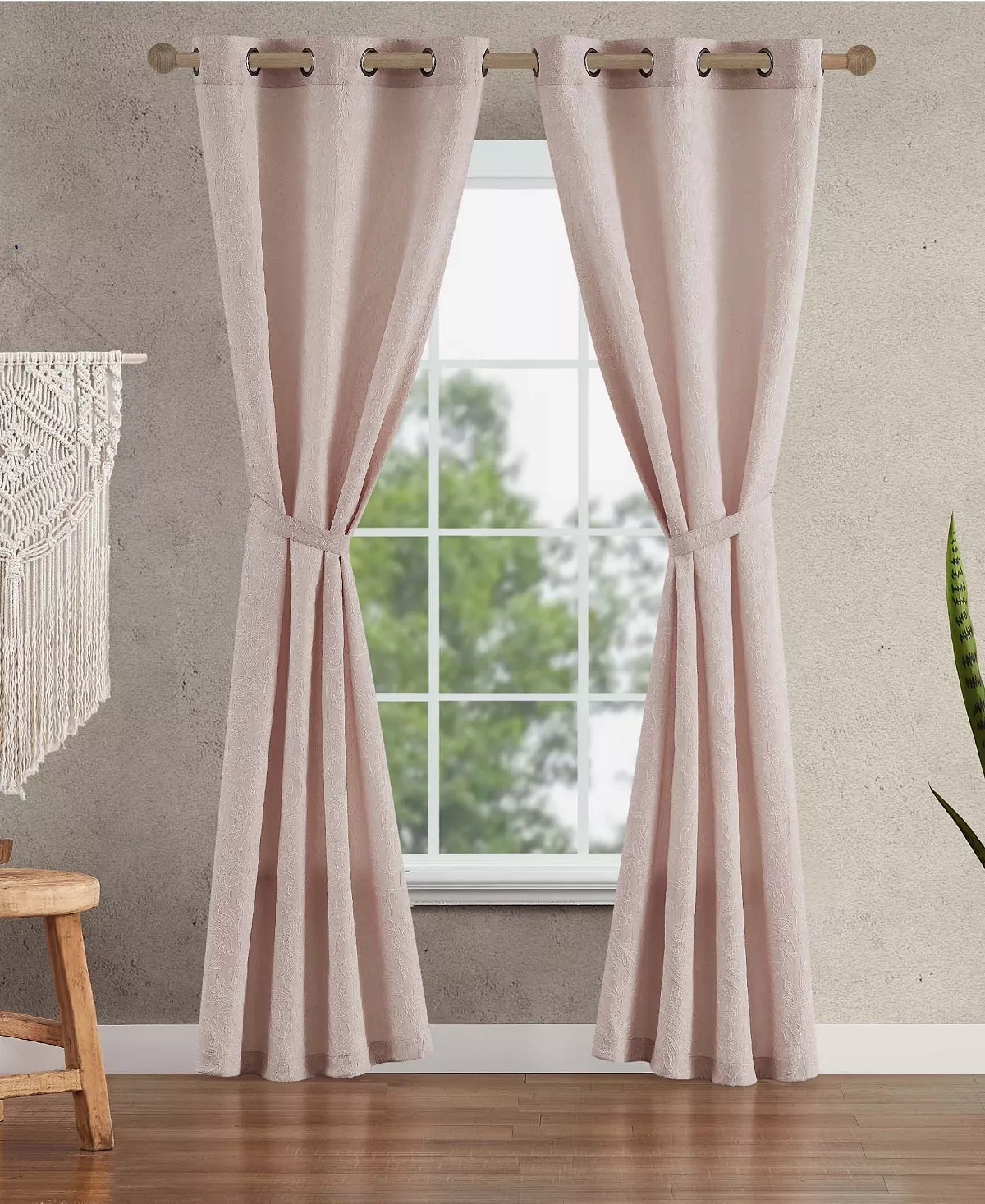 Jessica Simpson Groovy Paisley Textured Blackout Grommet Window Curtain Panel Pair With Tiebacks, 38 X 96 - Image 9