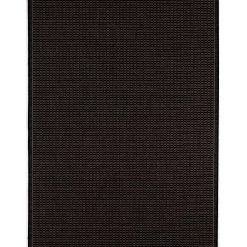 Couristan LOSEOUT! Recife Saddle Stitch Machine-Washable Black/Cocoa 2'3 X 7'10 Indoor/Outdoor Runner
