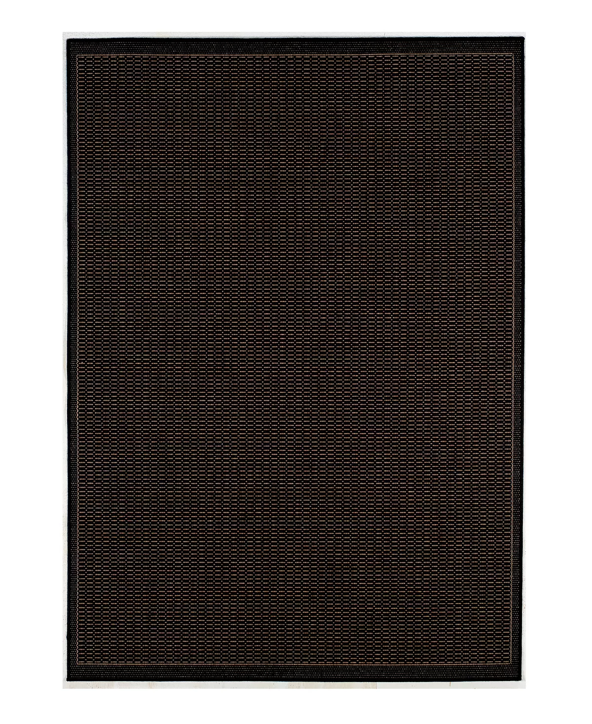 Couristan LOSEOUT! Recife Saddle Stitch Machine-Washable Black/Cocoa 2'3 X 7'10 Indoor/Outdoor Runner