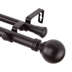 Rod Desyne Globe Double Curtain Rod 120-170''