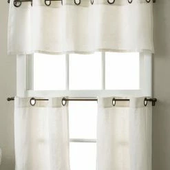 Elrene Ssex Linen Grommet 30 X 36 Cafe Curtains Pair