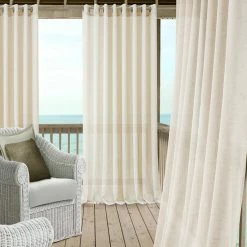Elrene Carmen Sheer 114 X 84 Extra-Wide Indoor/Outdoor Grommet Curtain Panel With Tieback