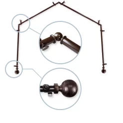 Rod Desyne Arman 13/16 4-Sided Bay Window Curtain Rod 112-192