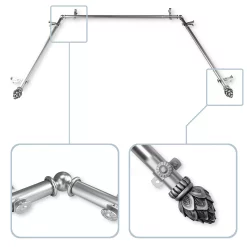 Rod Desyne Bud 13/16 Bay Window Curtain Rod 78-144