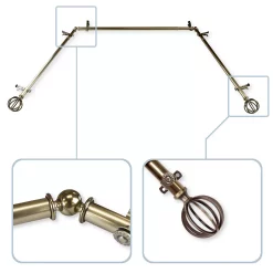 Rod Desyne Cage 13/16 Bay Window Curtain Rod 78-144