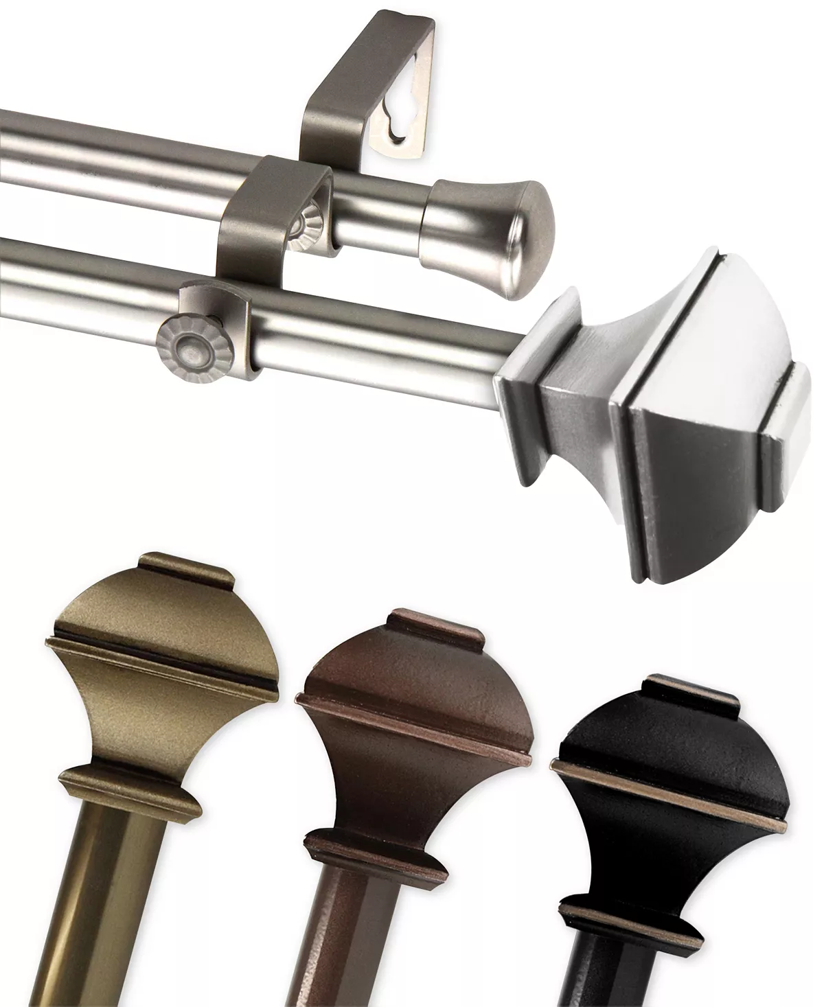 Rod Desyne Marion 13/16 Double Curtain Rod 120-170 - Image 2